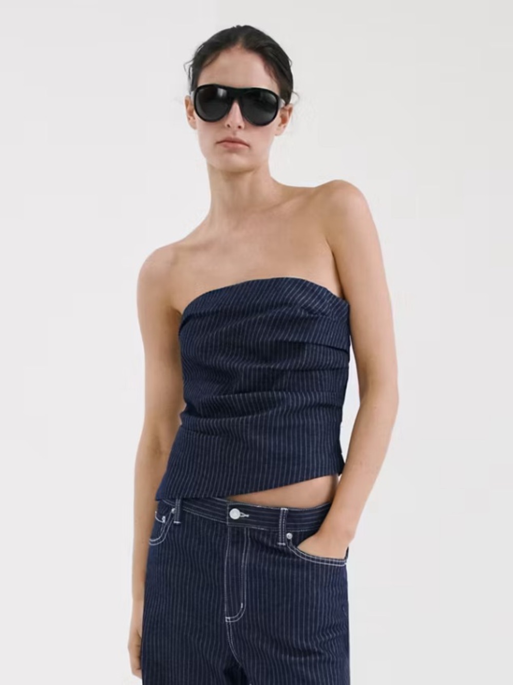 Mango ASYMMETRIC BANDEAU TOP